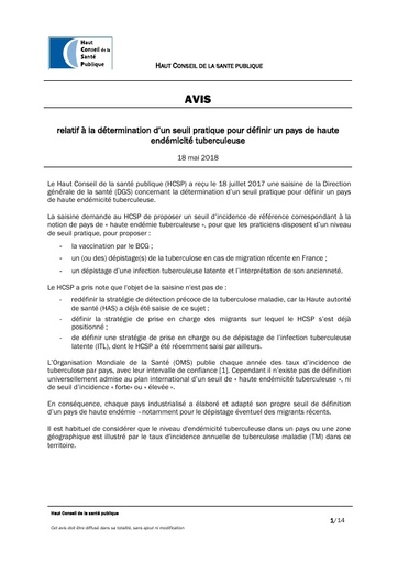 Lien 1 Bulletin Juillet 2018 HCSP seuil endemie TB 2018 07