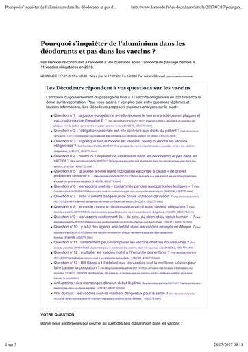 Pourquoi s’inquiéter de l’aluminium dans les déodorants et pas dans les vaccins ?