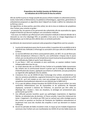 Bulletin Infovac Mai 2020 - PCR COVID et jeune enfant malade en collectivite