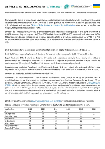 Newsletter Spilf Infovac Ukraine mars 2022