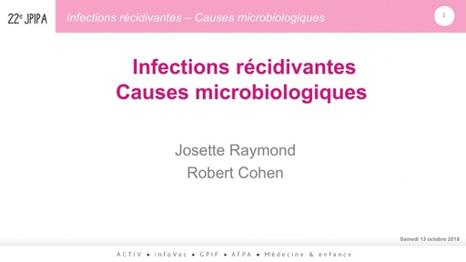 JPIPA 2018 E10 Infections recidivantes causes microbiologique Def