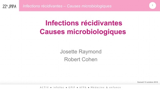 JPIPA 2018 E10 Infections recidivantes causes microbiologique Def