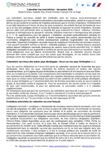 1b - Calendrier vaccinal Infovac Juil 2022