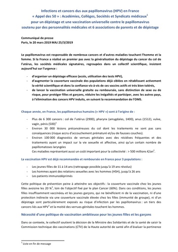 Lien 4 Bulletin Avril Communiquee HPV  20190325