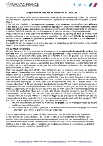 Comprendre les mesures de prévention du COVID-19