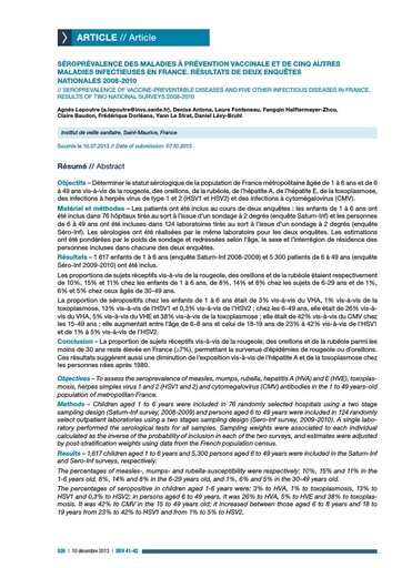 Lien 7 Bulletin Fevrier 208 seroprevalence MPV 2008 2010