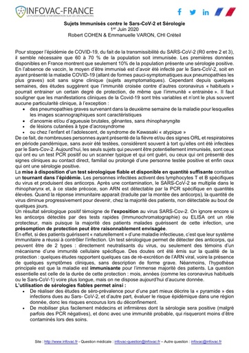 Sujets immunisés et sérologie InfoVac def 01062020