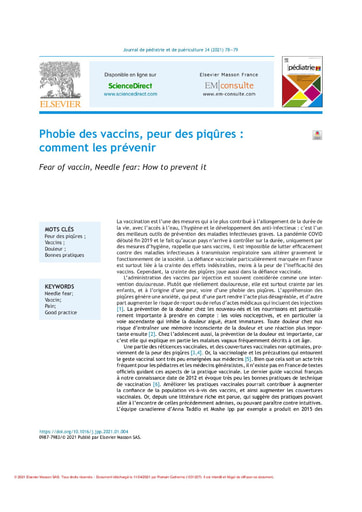 Journal Pédiatrie et Puériculture 34 2021