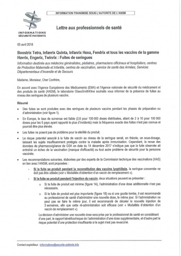 Lien 3 Seringues et vaccins GSK
