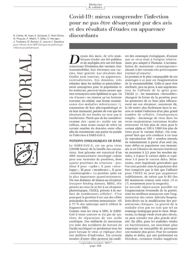 Lien 2  Bulletin 12 Mieux comprendre l'infection à SARS CoV 2