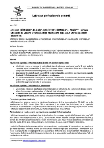 Lien 1 DHPC Infliximab
