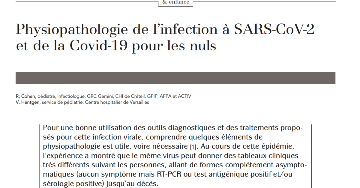Physiopathologie de l’infection à SARS-CoV-2 et de la Covid-19 pour les nuls