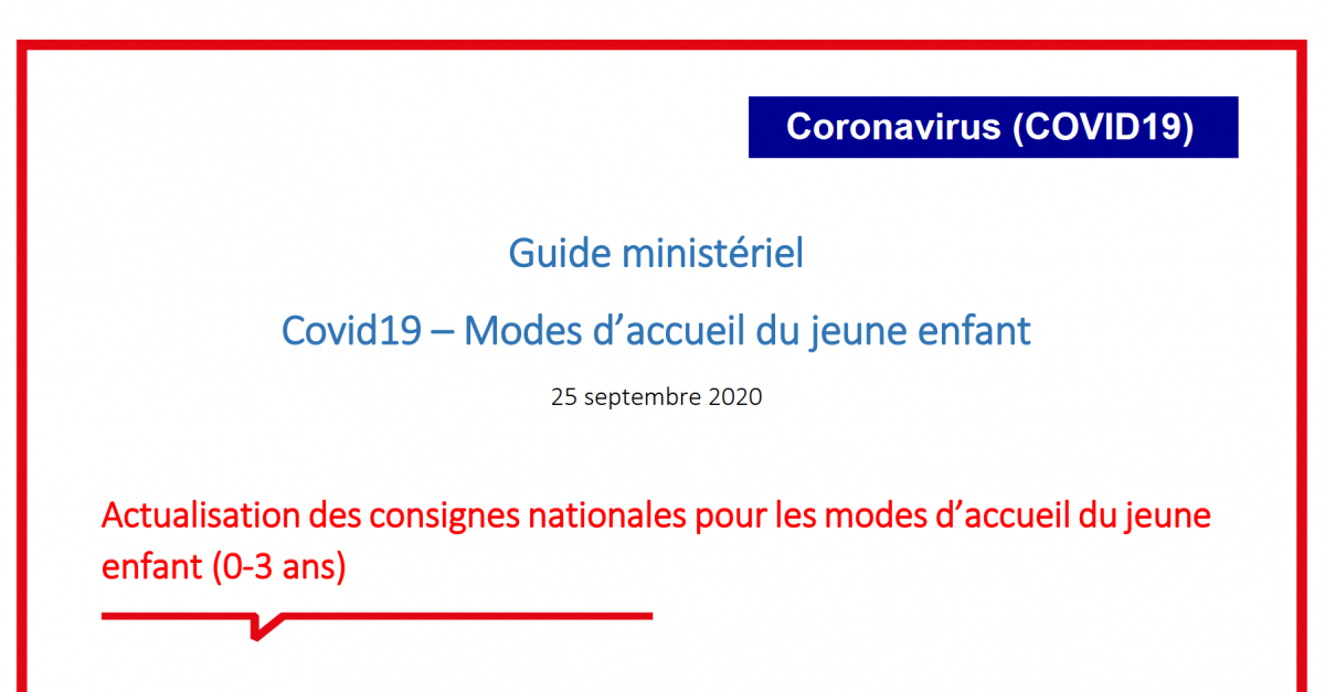 Guide ministériel - Covid19 - Modes d’accueil du jeune enfant