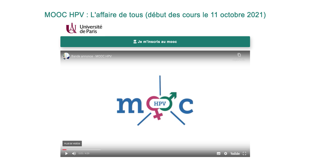 MOOC HPV : L'affaire de tous